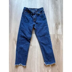 Levi's Women's Button Fly Blue Jeans, size 25, Raw Hem